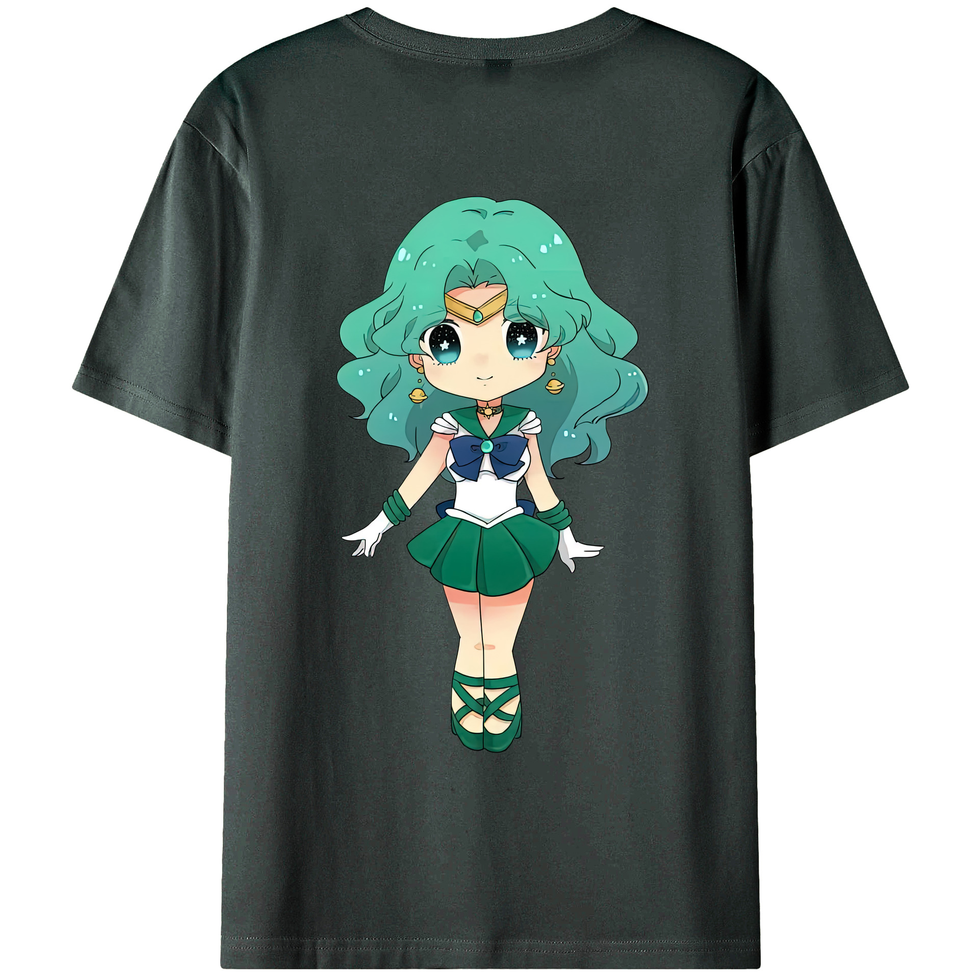 （画像用） 美少女戦士セーラームーン 海王 みちる（かいおう みちる） Sailor Moon Kaiou Michiru 綿100％ メンズ半袖Tシャツ（バックプリント） 通気性